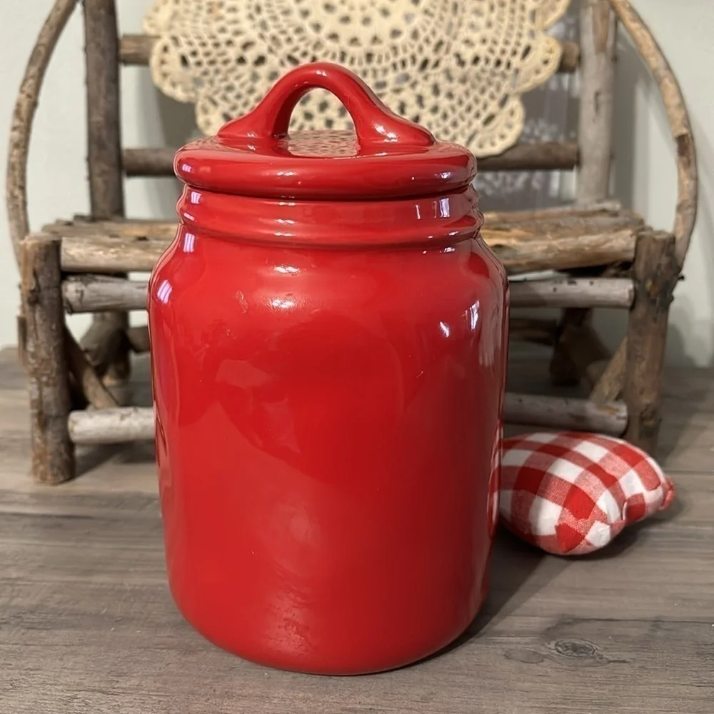 NWT RAE DUNN RED HEART BABY CANISTER